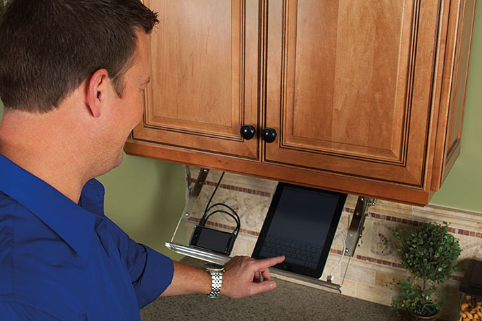 Technology Caddy. Merillat Cabinetry, Ann Arbor MI.