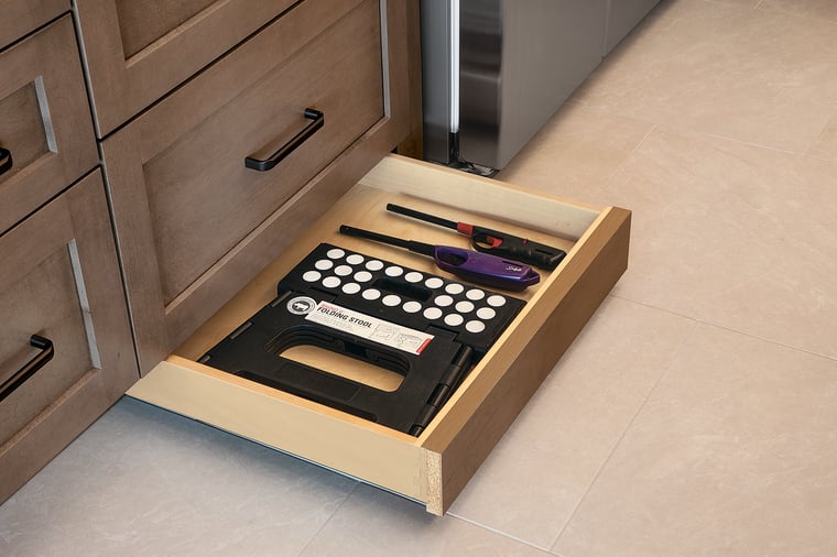 Dura supreme_Kitchen cabinets_toe kick drawer-Hudson