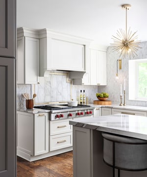 Kitchen designed by Vanessa Crook at KSI Kitchen & Bath Macomb featuring Merillat Masterpiece cabinetry with Ganon door style in Canvas and Burmese finishes