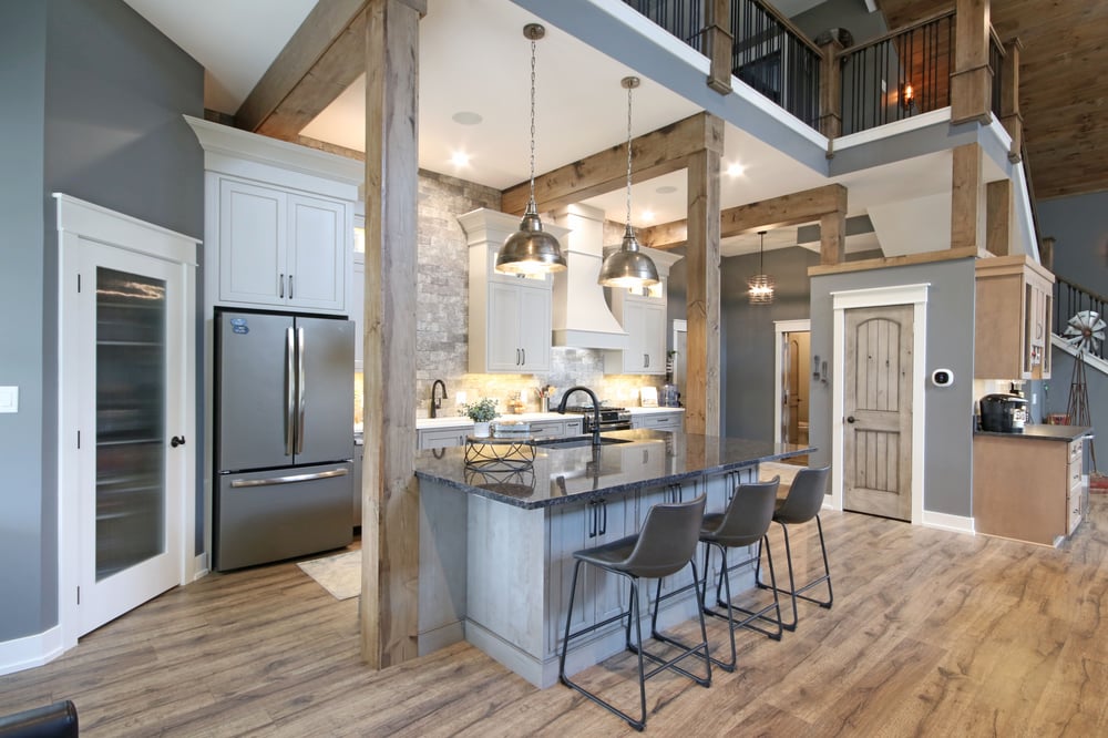 Open Kitchen Concept for a Barndominium