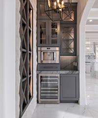 Butler's Pantry with Dura Supreme Crestwood cabinetry in the Silverton door style with Storm Gray paint