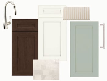 Mix of materials selected for the kitchen