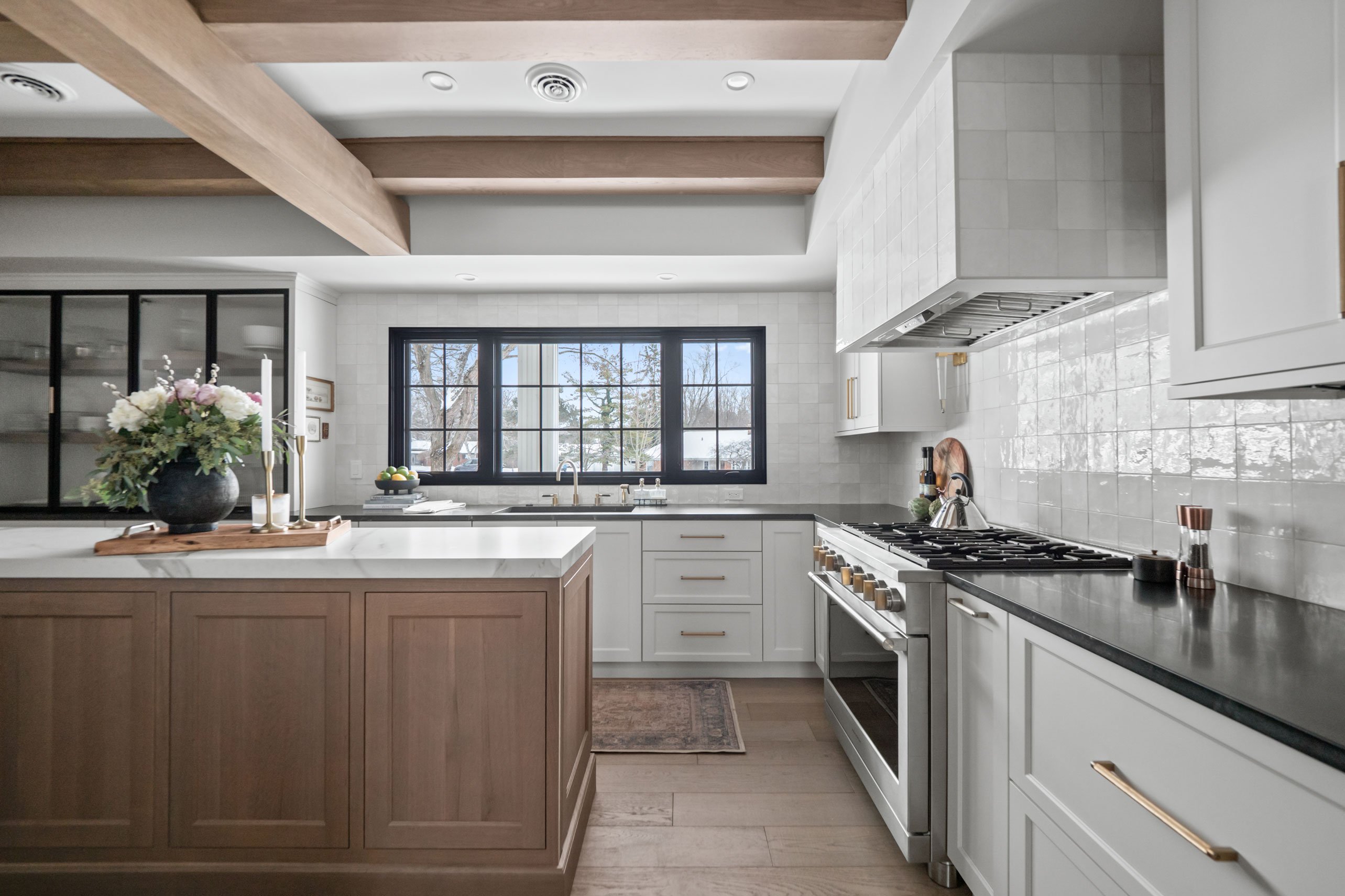 two-toned transitional kitchen