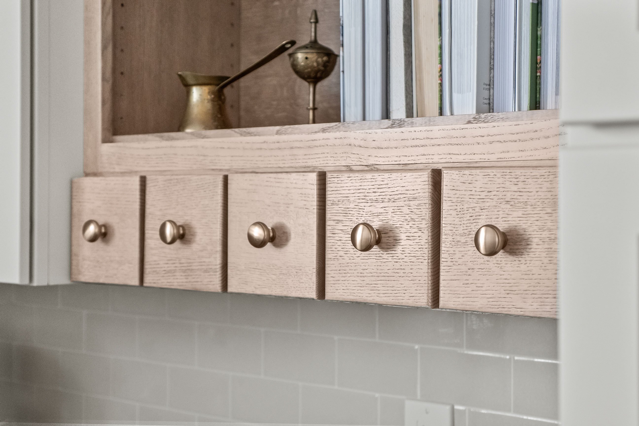Small storage drawers in pantry