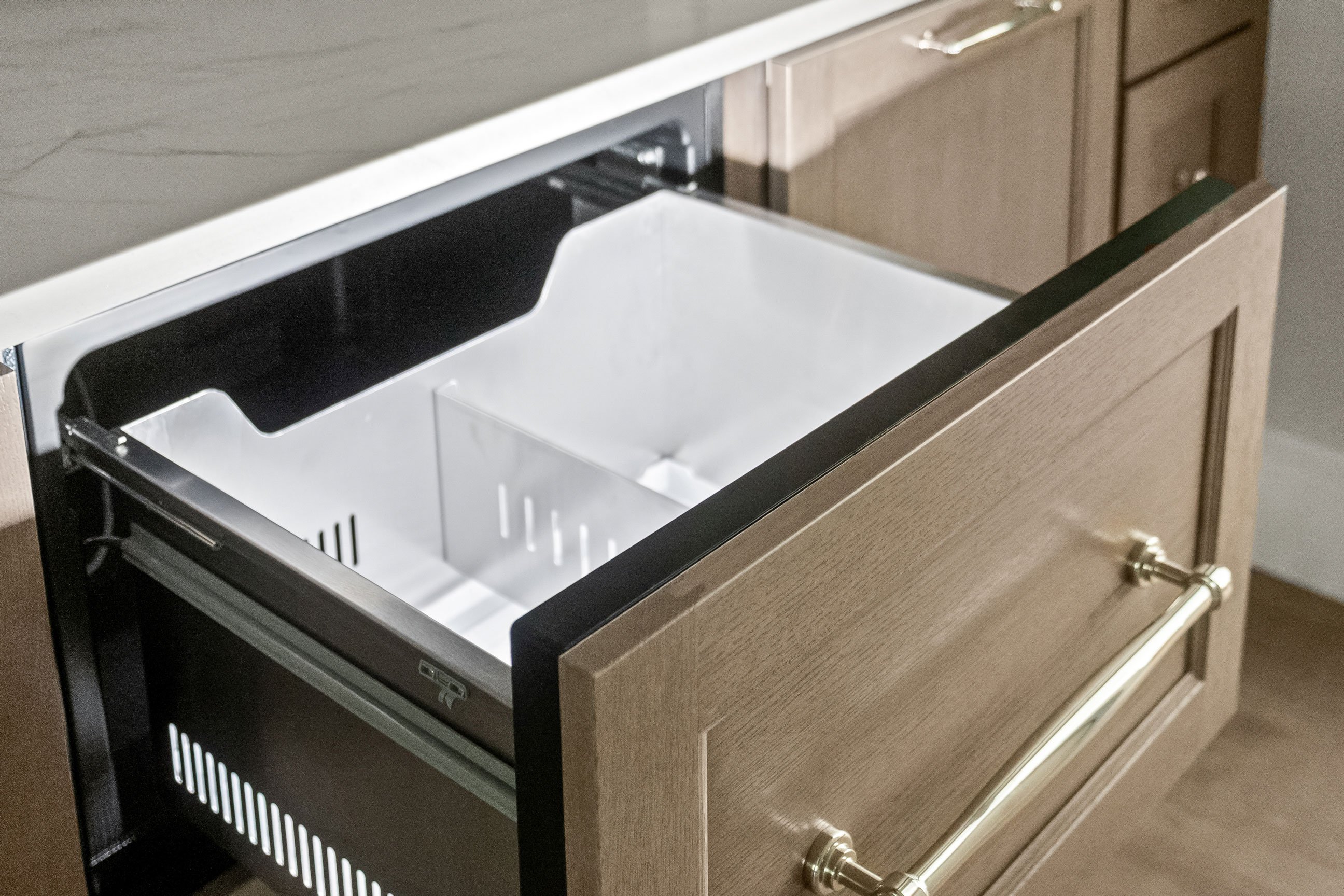 Butler's Pantry features undercabinet refrigeration..