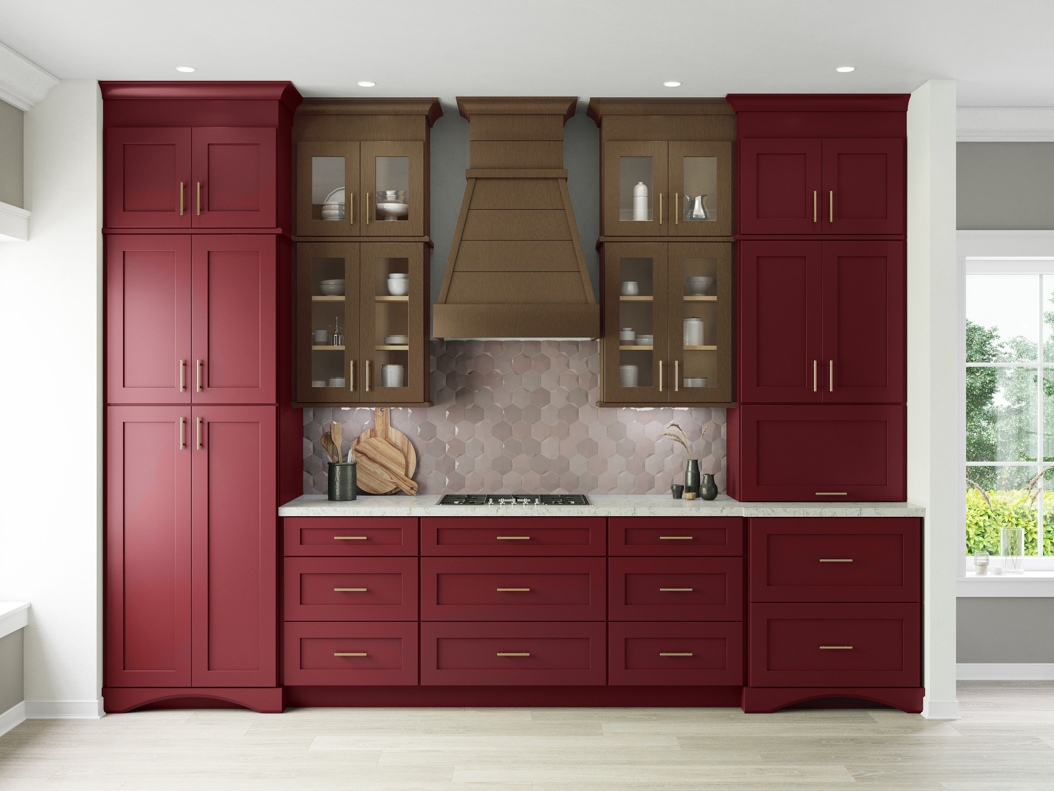Fabuwood Allure Galaxy cabinetry in Cabernet Red