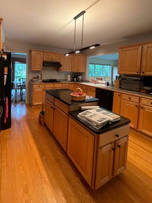 Kitchen - before image, 3/4 view