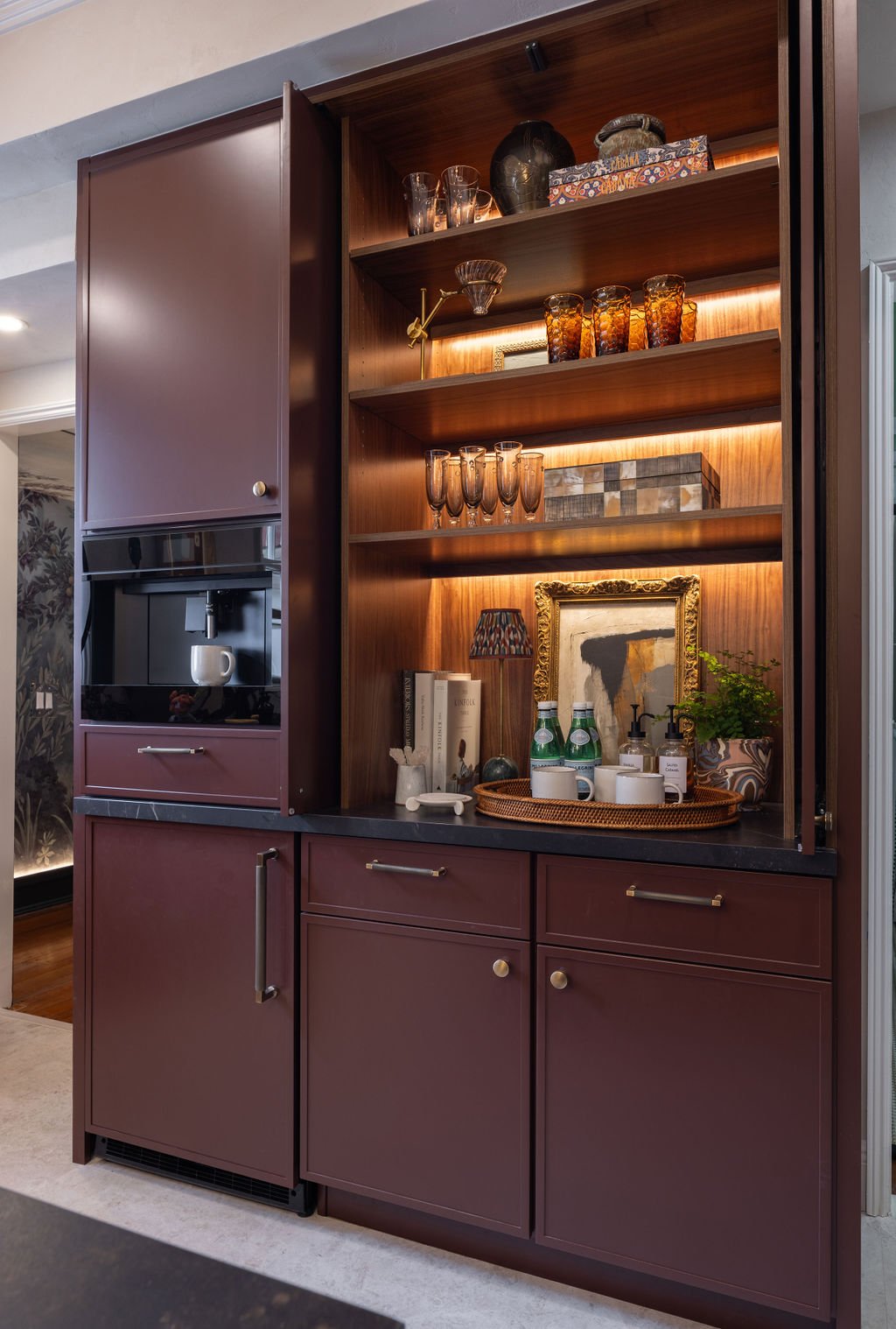 2025 Kips Bay Decorator Show House featuring Fabuwood Cabinetry - bar detail