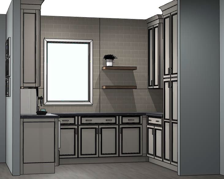 Kitchen nook area rendering