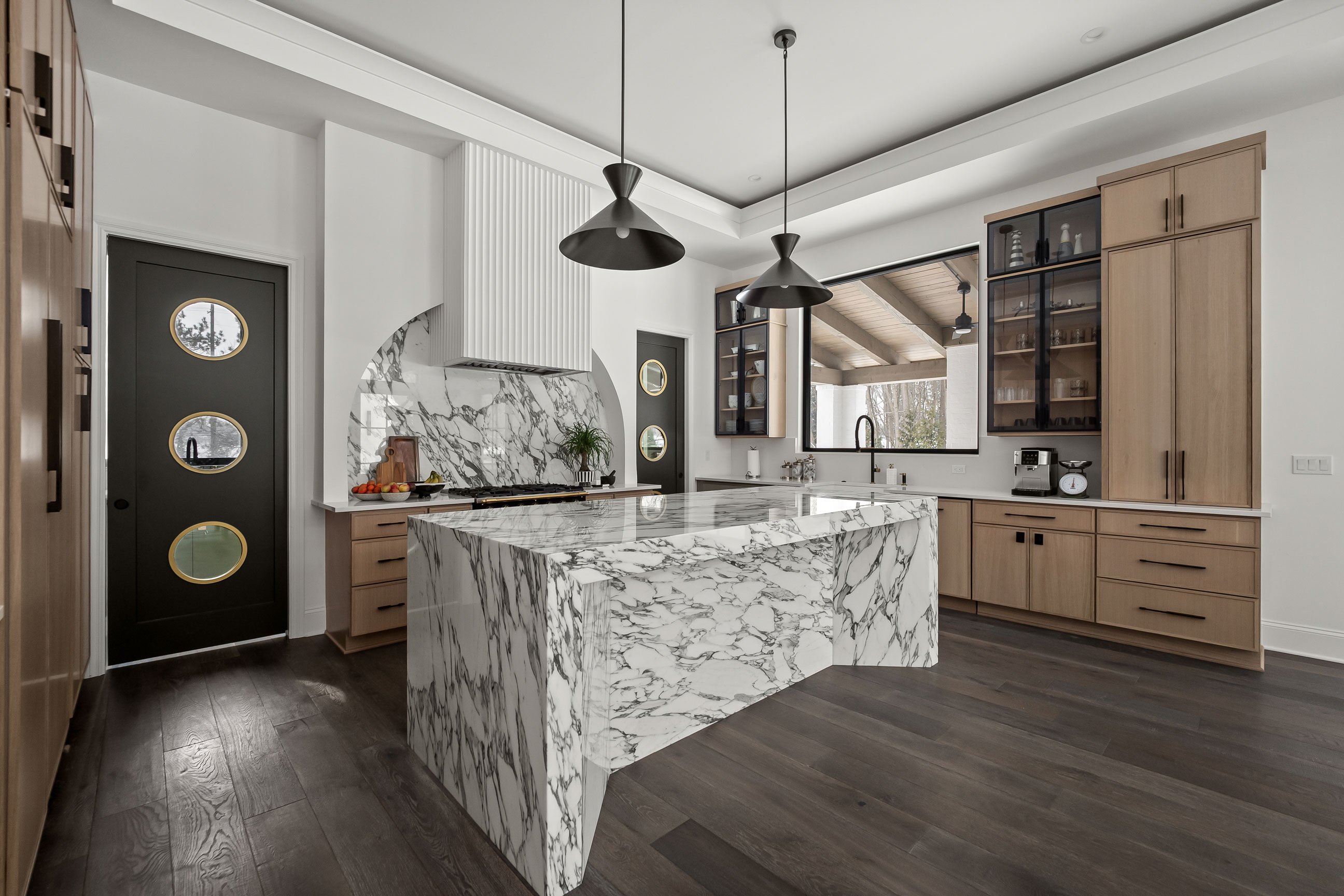 modern kitchen with stunning island