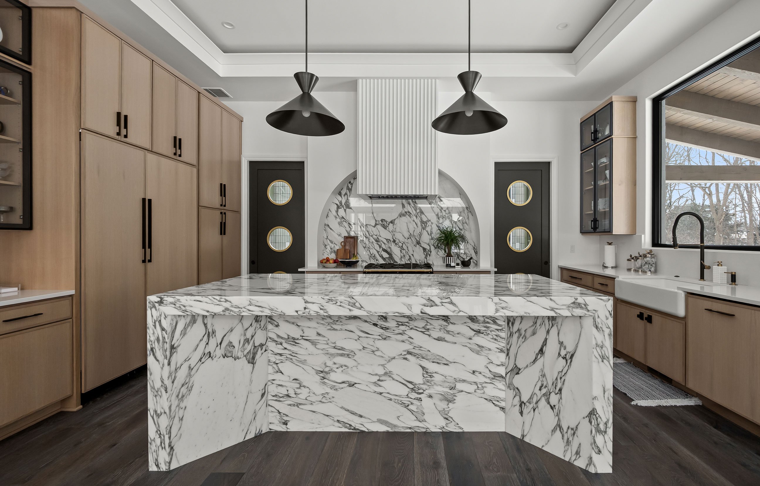 Modern kitchen featuring a stunning island