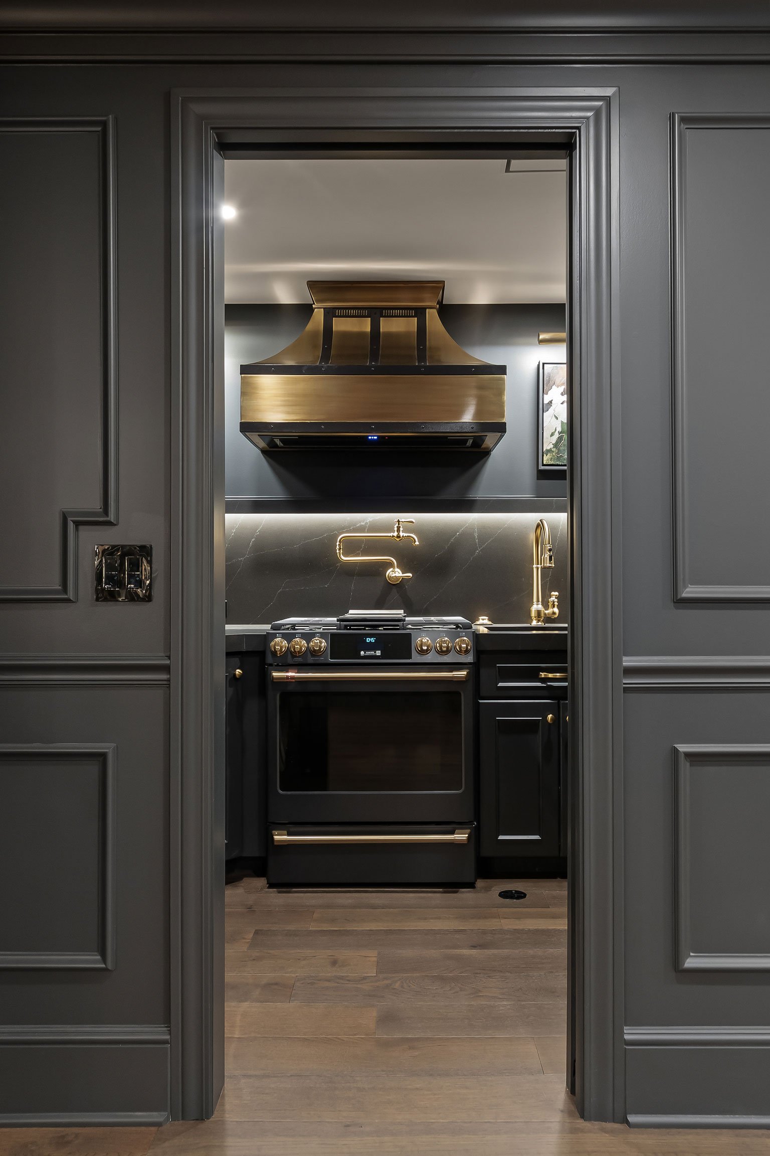 Secondary kitchen accessible from main basement entertaining area.