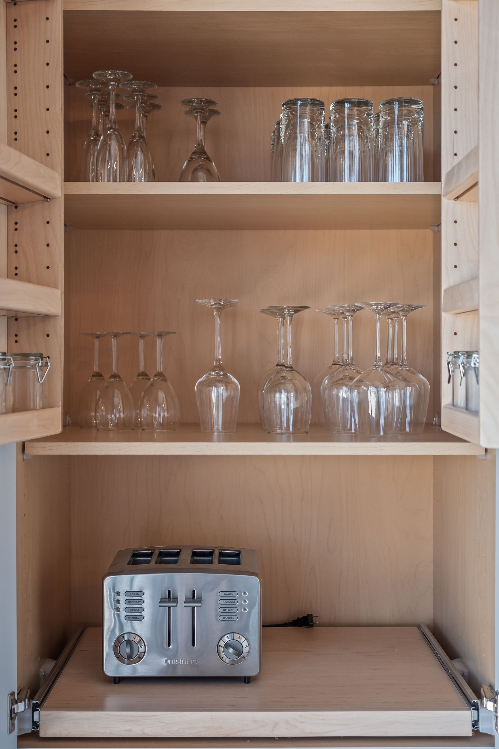 Pull-out shelves for small appliances